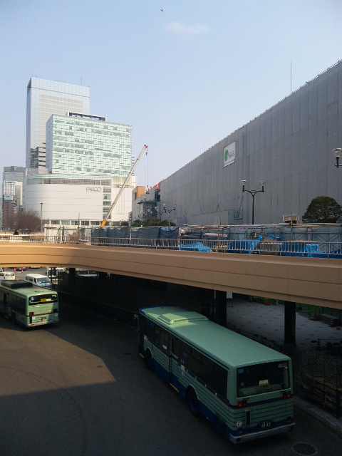 復旧工事中の仙台駅